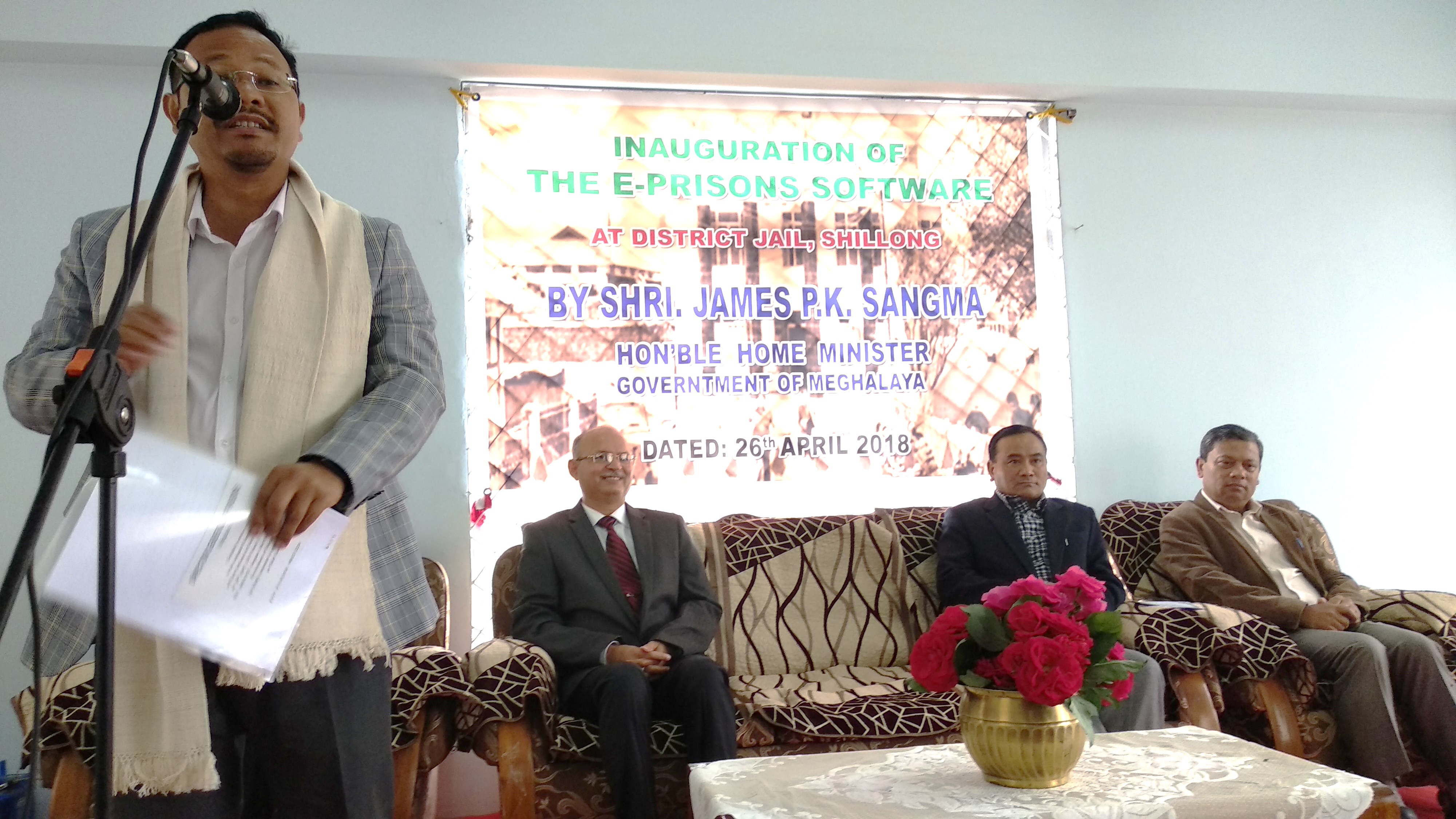 Chief Guest Shri. James P.K.Sangma Hon'ble Home Minister giving a speech on the occasion